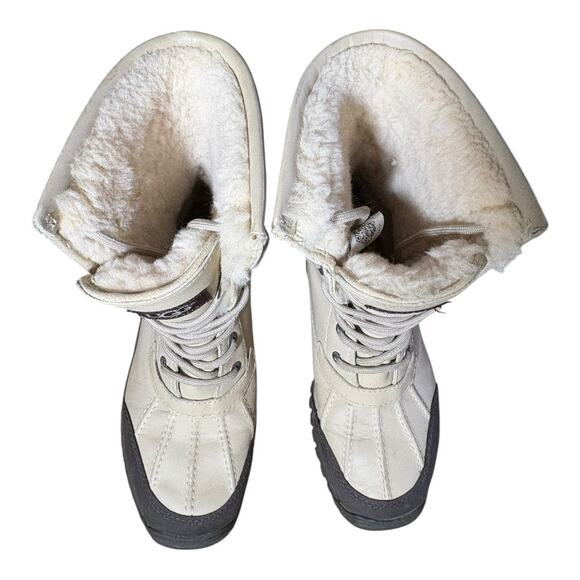 UGG Adirondack II Tan Boots with Sherpa Wool Lining sz 7 Waterproof - Picture 5 of 10